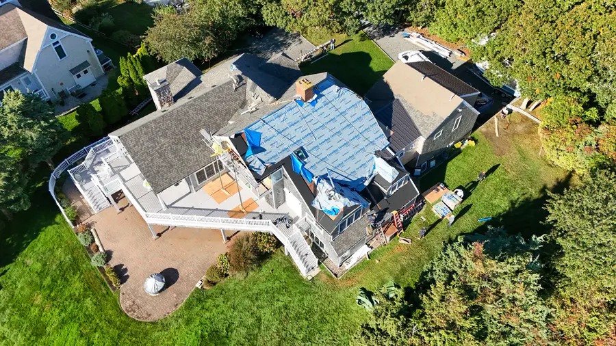 Roof stripped and wrapped during the replacement