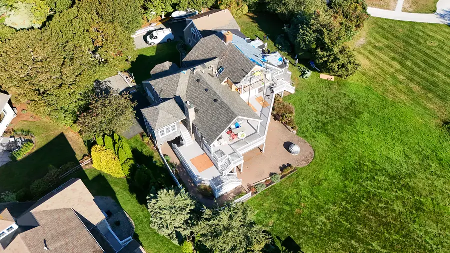 Roof work seen from above