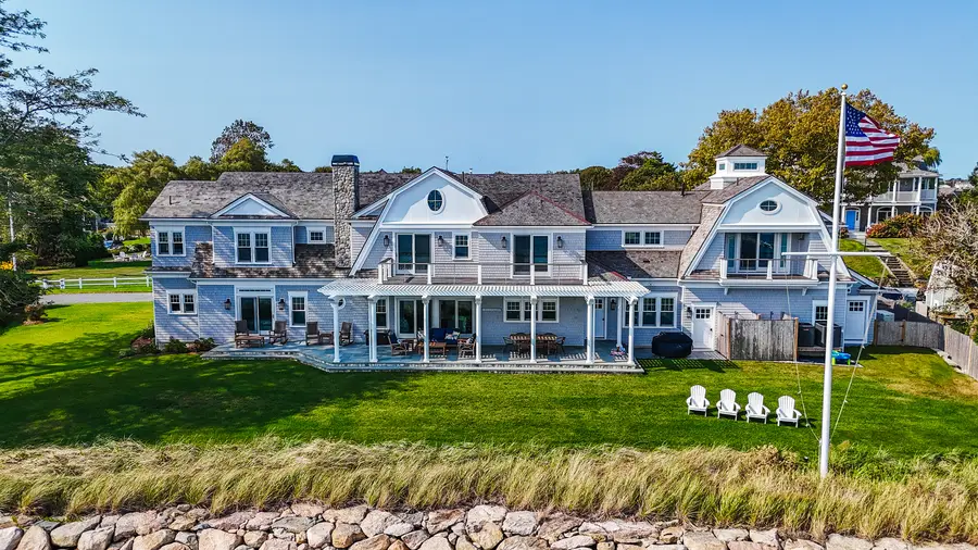 The Hyannis Harbor home Lewis Bay Builders built, seen from the water side