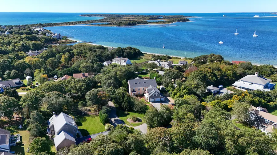 The neighborhood and the bay from above the house