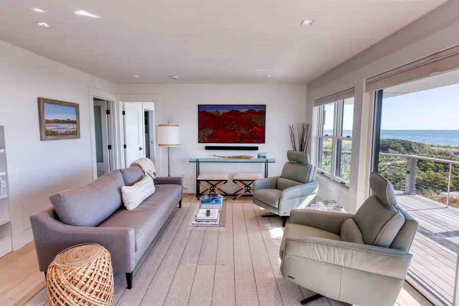 Living room with water views